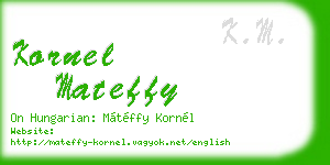 kornel mateffy business card