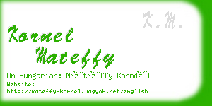 kornel mateffy business card